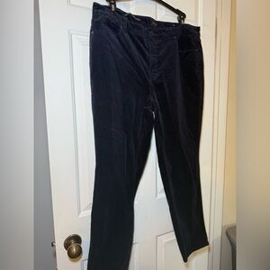 Talbots Woman’s Navy Blue Corduroy Pants NWOT Size 16WP Straight Leg High Waist